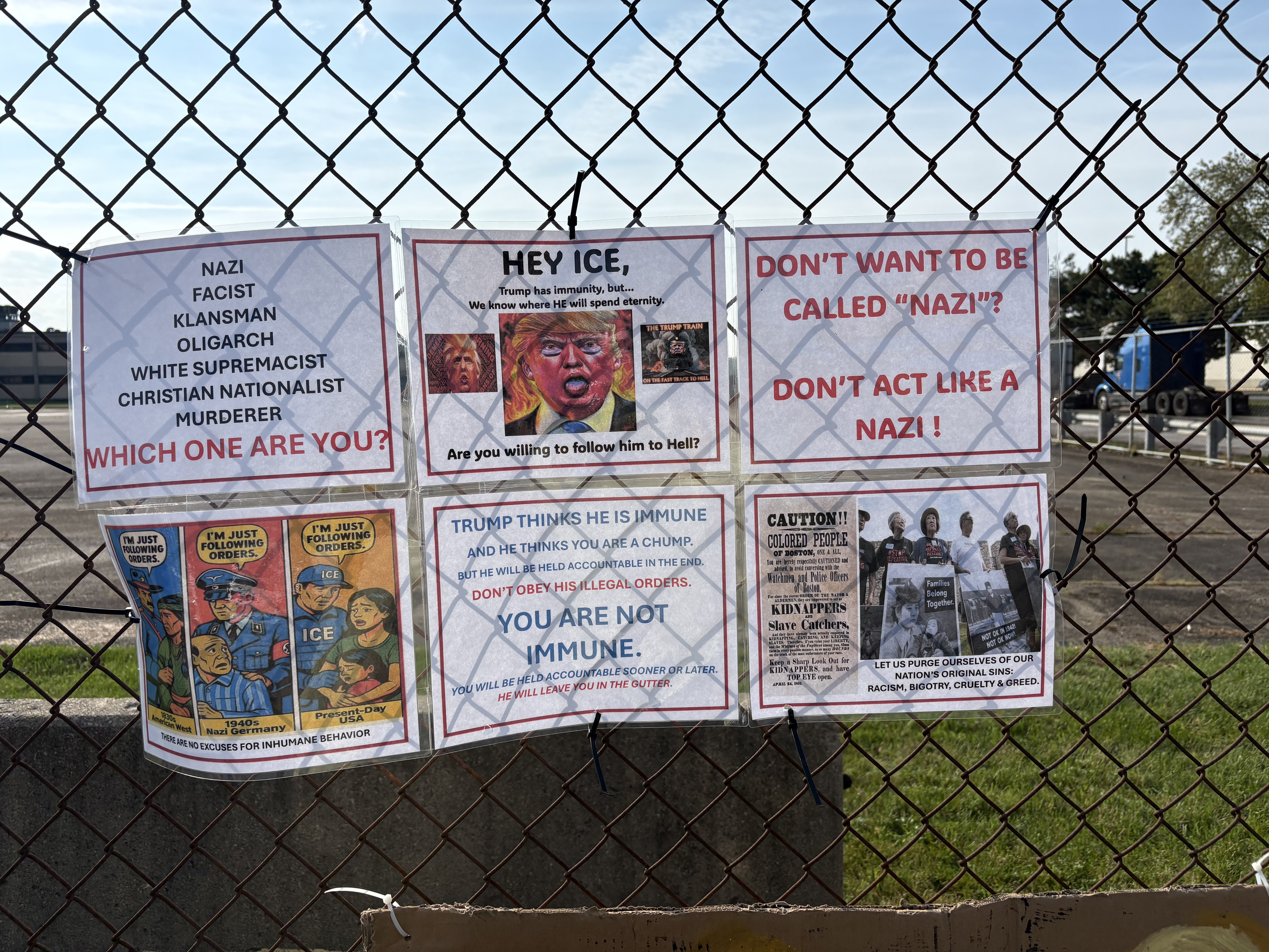 Signs made with care by an attendee